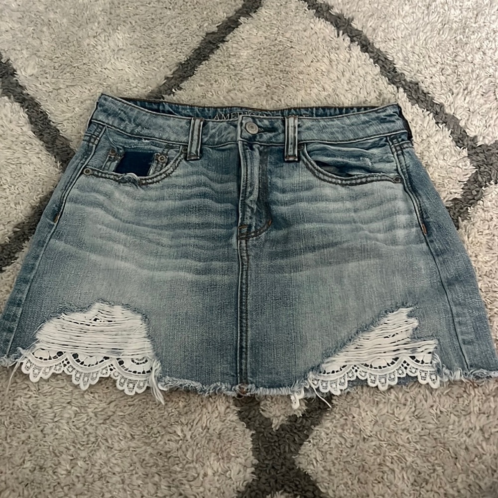 American Eagle Low Rise Short Jean Skirt